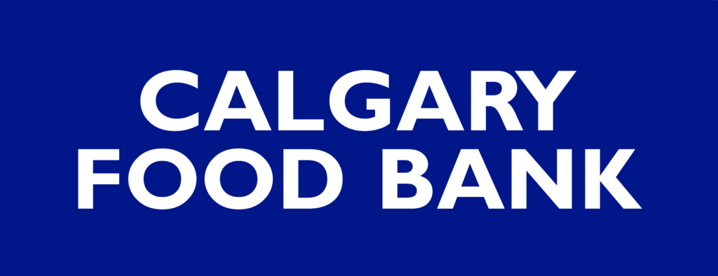 Calgary Food Bank Logo-White on Blue Background